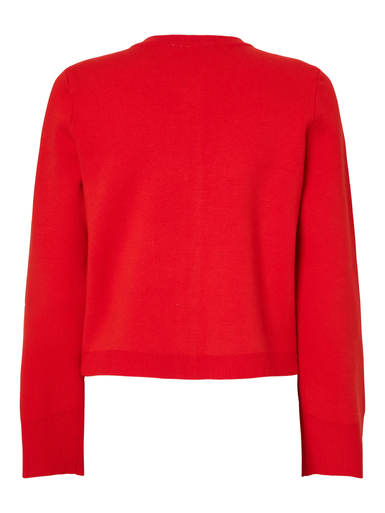 Yaselena Ls Knit Cardigan - Fiery Red