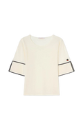 Malia Contast Top - Ecru/Black