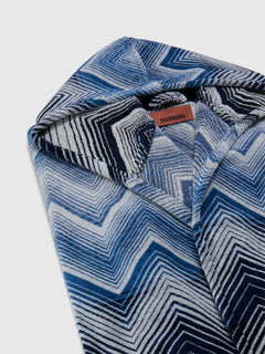 Marea Hooded Bathrobe - Blue/White