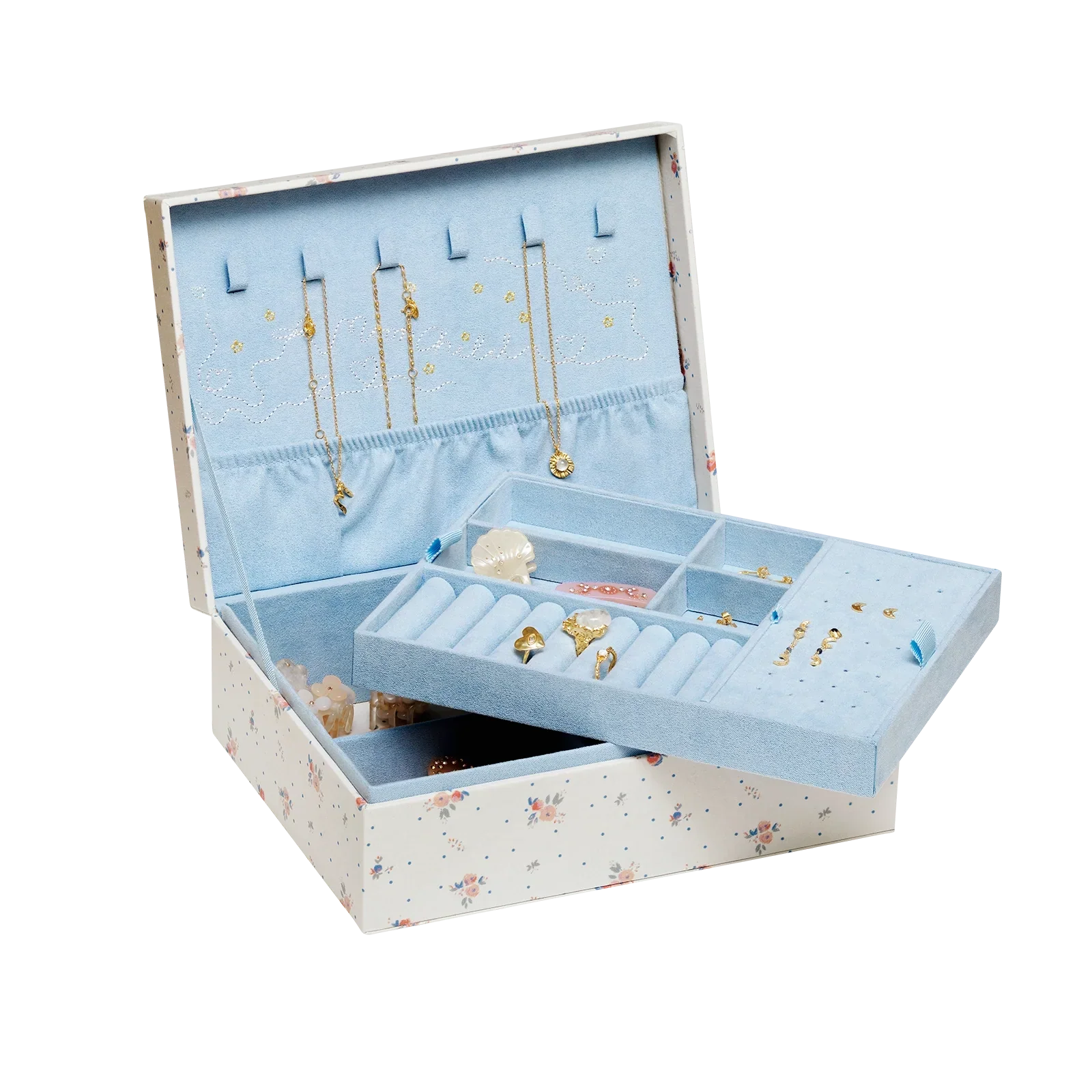 Margaret Jewelry Box - Sky Blue