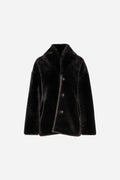 Melli Shearling Jacket - Dark Brown Suede