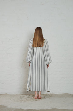 Milla Striped Gauze - Ecru/Black