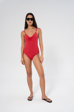 Milos Solid Swimsuit Recycled - Lipstick Red