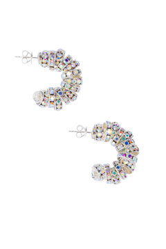 Mini Diamond Hoops - Silver