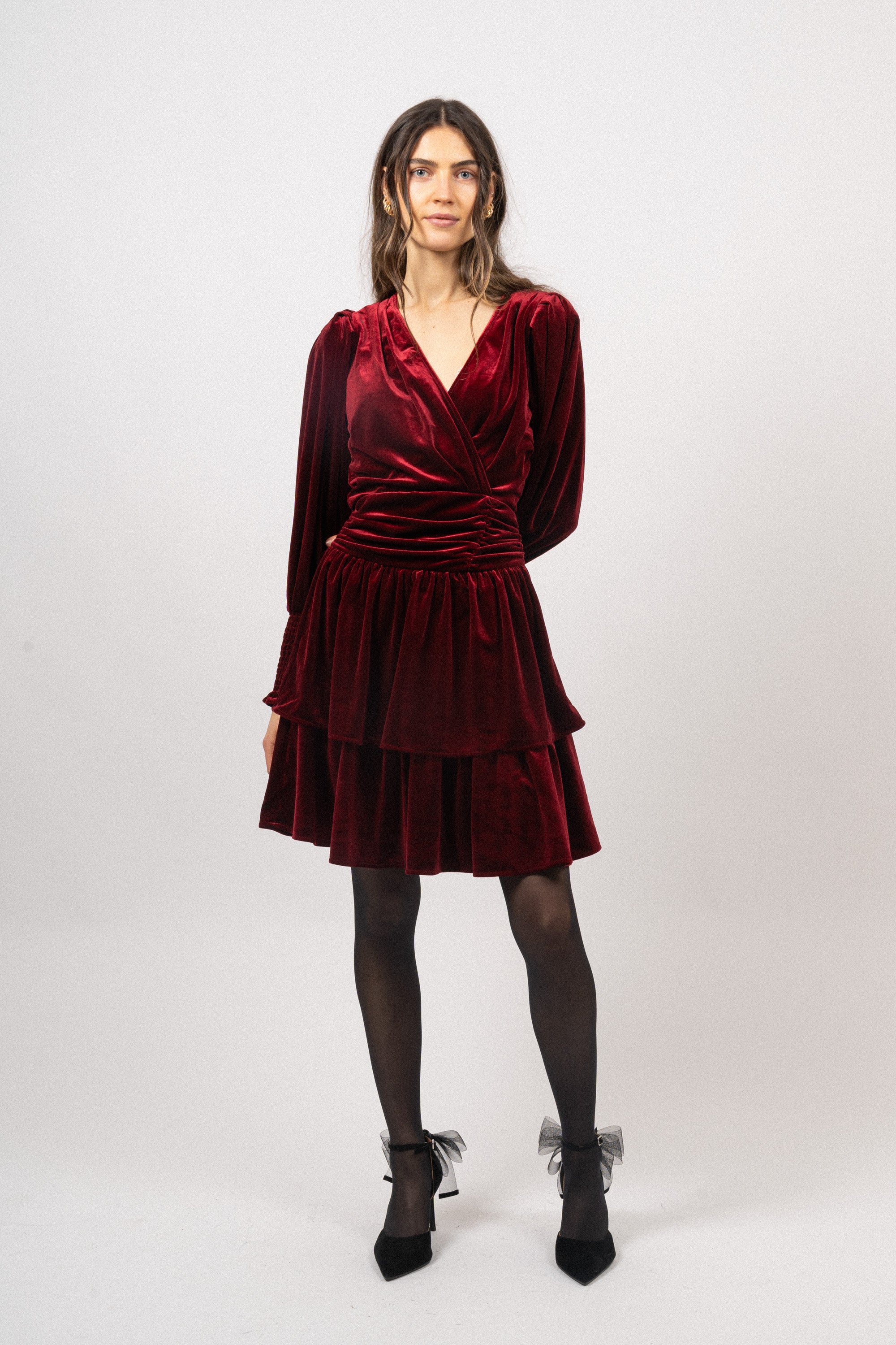 Jade Velvet Dress - Red