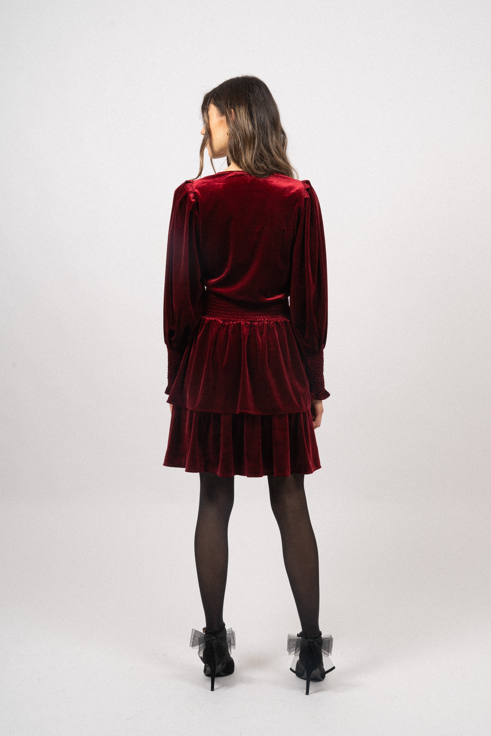 Jade Velvet Dress - Red