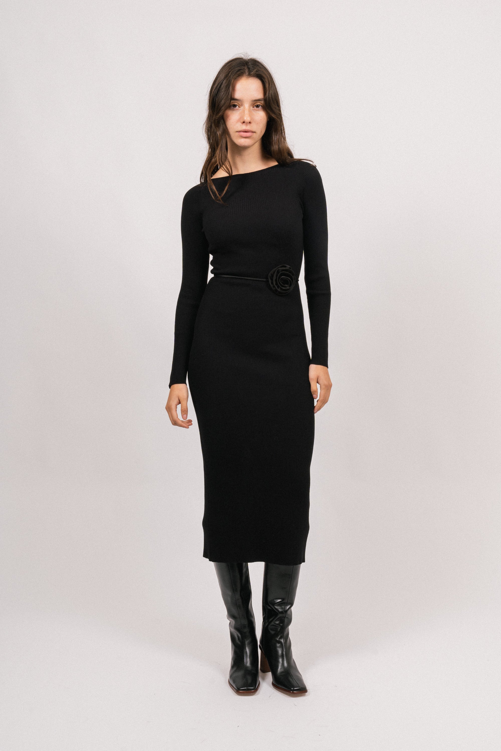 Ava Knit Dress - Black