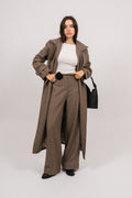 Zoe Herringbone Pant - Brown