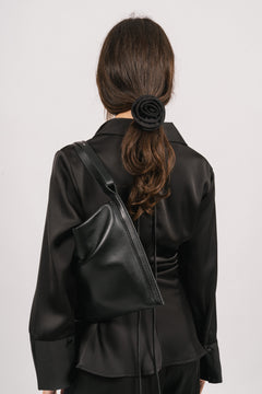 Lola Satin Shirt - Black