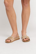 9510Ca Toledo Savana Rafia - Corda/Gold Naturale
