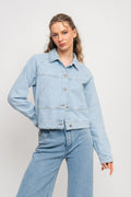 Hazel Ls Denim Jacket - Light Blue Denim