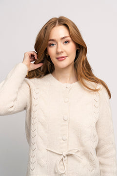 Vera Ls Knit Belt Cardigan - Birch
