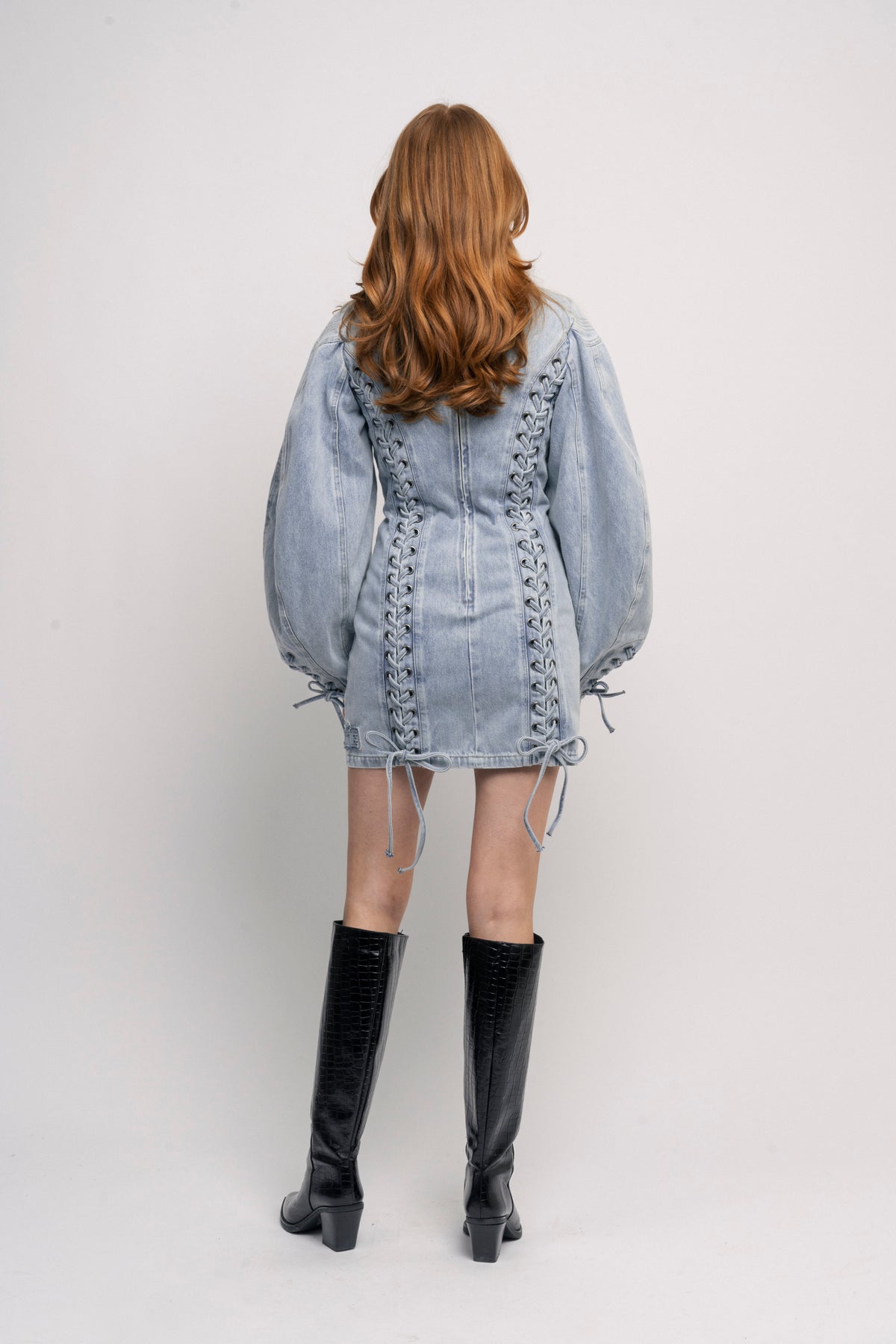 rotate birger christensen denim dress Rotate by Birger Christensen Button-Detail Denim Dress