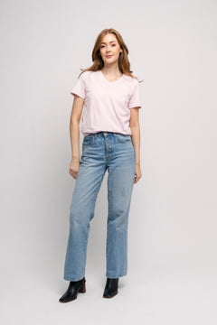 Essential Ss V-Neck Tee - Cradle Pink
