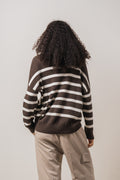 TenleyIW Turtleneck Pullover - Brown/White