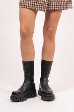 Anastasia Leather Ankle Boots - Black