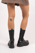 Anastasia Leather Ankle Boots - Black