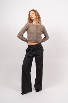 Mohair Petit Cardigan - Taupe