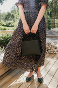 Leata Leather Bag - Black Silver