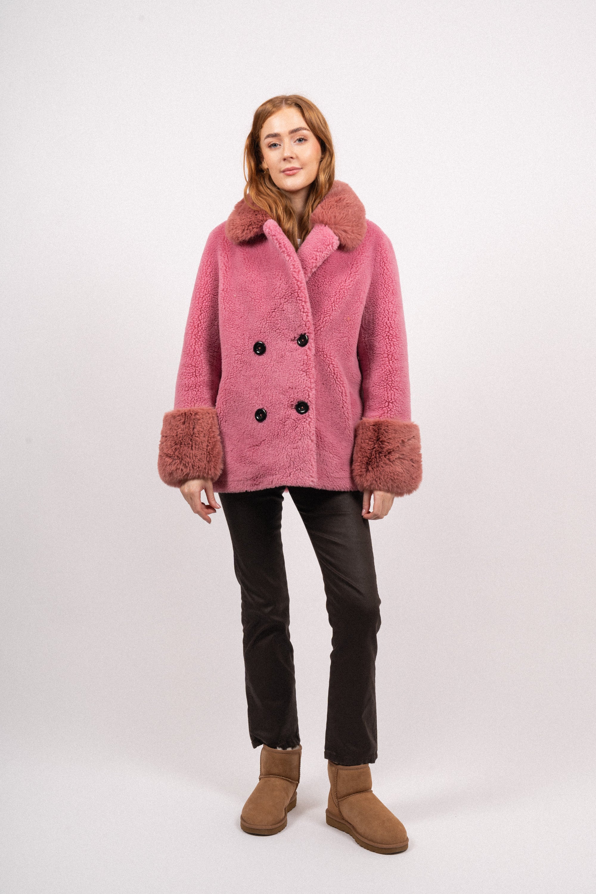 Fiona Wool Coat Short - Pink