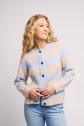 Lulu Ls Knit Short Cardigan - Birch Cashmere Blue