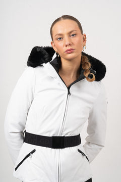 Hida Ski Jacket Faux Border - White