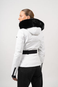 Hida Ski Jacket Faux Border - White