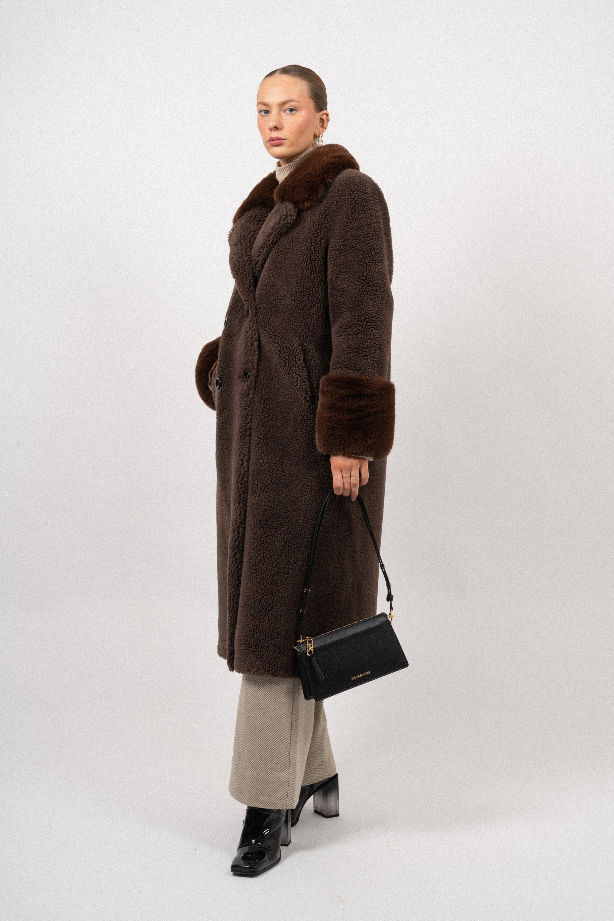 Fiona Wool Coat Long - Chocolate Brown
