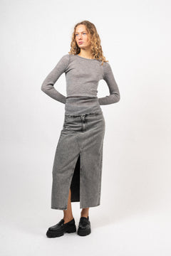 Doudo T-Shirt LS - Grey Melange