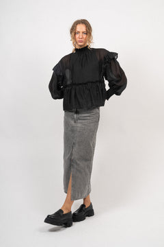 Moniquecc Frill Blouse - Black