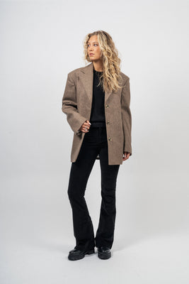Wool Boxy Jacket - Otter