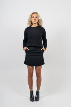 Mercy-Ula HW Mini Wool Skirt - Black