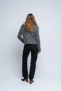 Sia Ras Ls Knit Half Zipper Ex - Medium Grey Melange