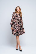 Bellamaya Rhian Dress Aop - L Mahogany Flw