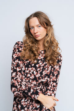 Bellamaya Rhian Dress Aop - L Mahogany Flw