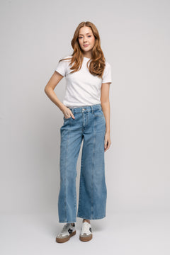 Pixie Le Slim Palazzo Side Slit - Gloomy Skies