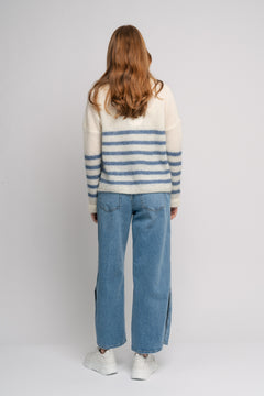 Lui Mohair Sweater - Striped Blue