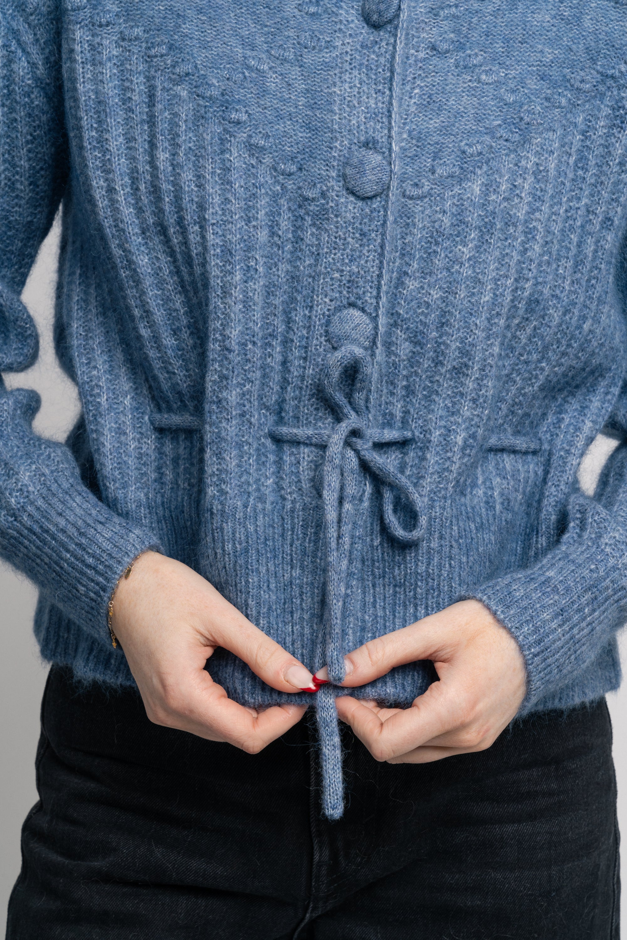 Elma Mohair Cardigan - Jeans Blue