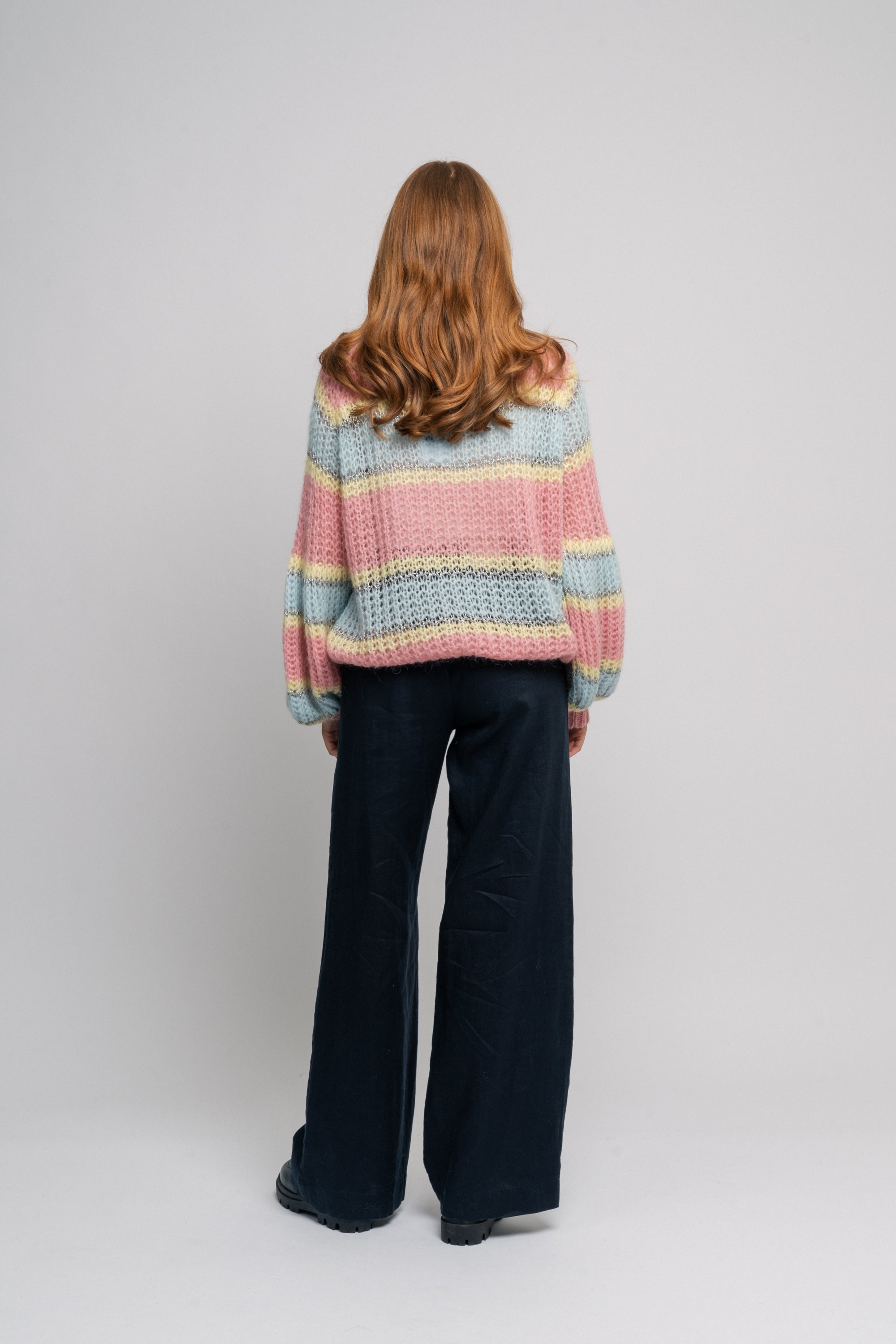 Pacific Knit Sweater - Light Blue/Rose Mix