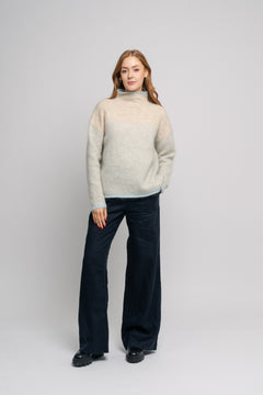 Herrin Knit Stripe T-Neck - Starlight Blue