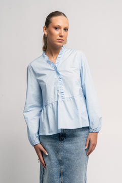 Matti Blouse Poplin - Light Blue