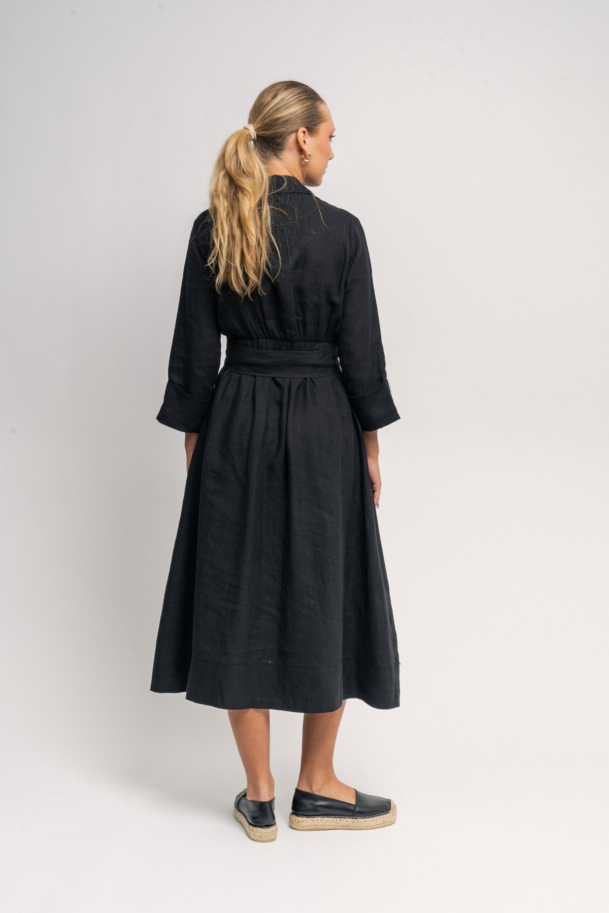Marja Linen Dress - Black