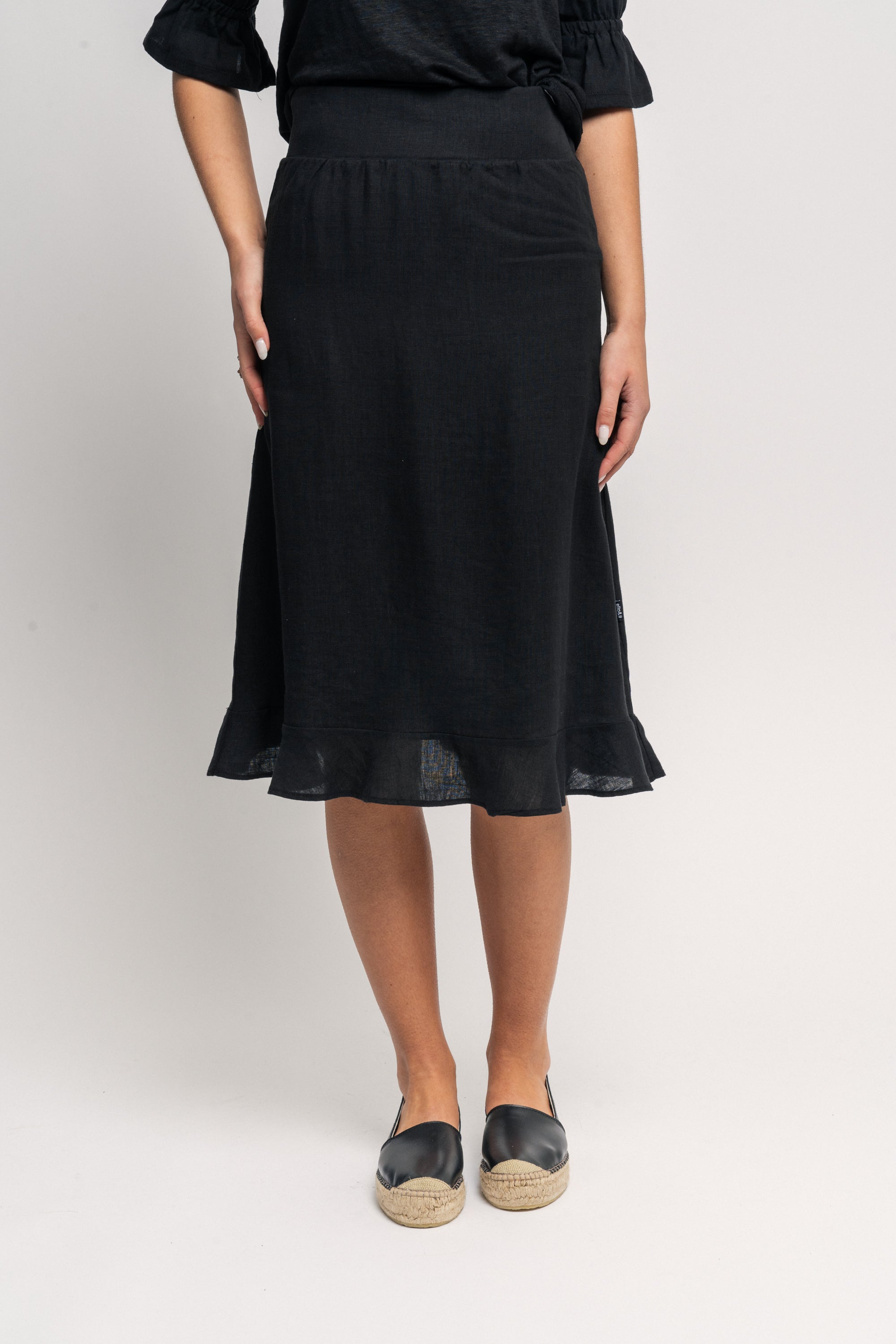 Franca Linen Skirt - Black