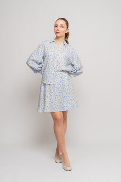 Laurelle Ladonna Skirt Aop - Chamb Blue Flw