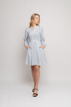 Laurelle Ladonna Dress Aop - Chamb Blue Flw