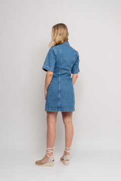Emmy Ss Midi Denim Dress - Light Blue Denim