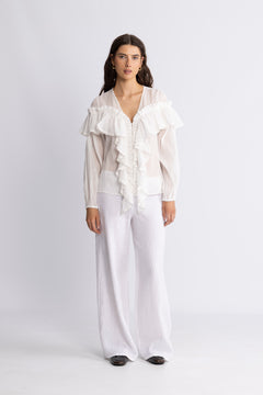 Frill Blouse - Offwhite