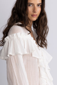 Frill Blouse - Offwhite
