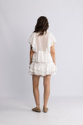 Frill Bow Top - Offwhite