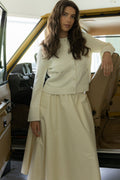 Structured Cotton Cardigan - Cream